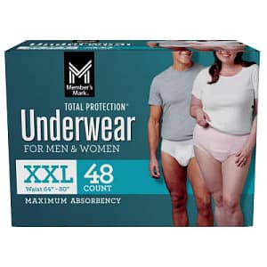 Member's Mark Total Protection Incontinence Underwear for Men and Women, Size - XXL (48 ct.)