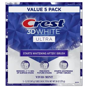 Crest 3D White Ultra Whitening Toothpaste, Vivid Mint (5.2 oz., 5 pk.)