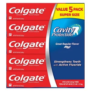 Colgate Cavity Protection Toothpaste with Fluoride, Great Regular Flavor (8 oz., 5 pk.)