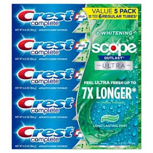 Crest Complete Whitening + Scope Outlast Ultra Toothpaste (6.3 oz., 5 pk.)