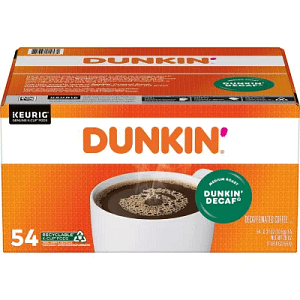 Dunkin' Donuts Decaf Coffee K-Cups, Medium Roast (54 ct.)